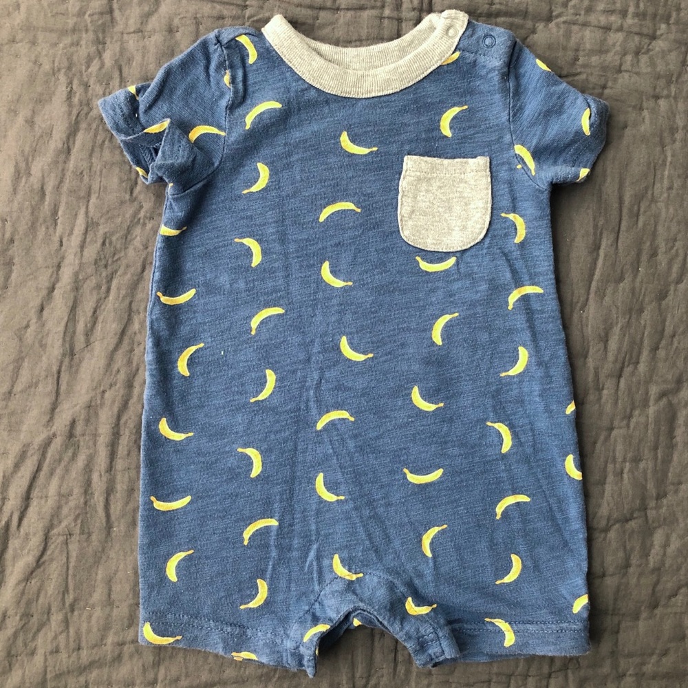 Baby Gap banana print short romper 3-6mo